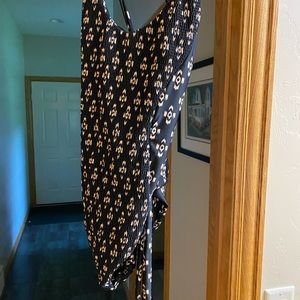 One piece cream and black swimsuit